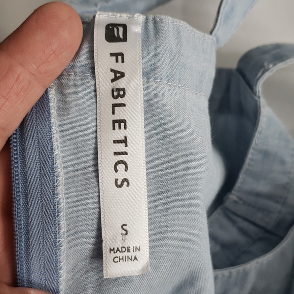 Fabletics Liza chambray denim strappy romper *BOGO* - Picture 5 of 6